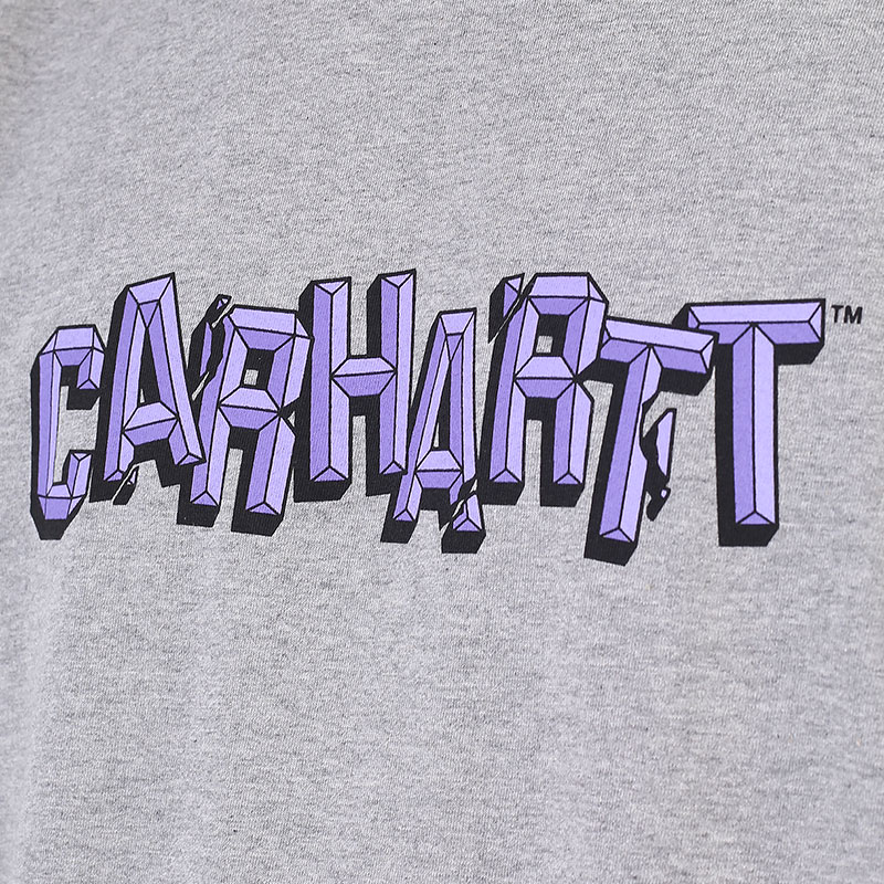 мужская серая футболка Carhartt WIP S/S Shattered  Script T-Shirt I029604-grey heather - цена, описание, фото 2